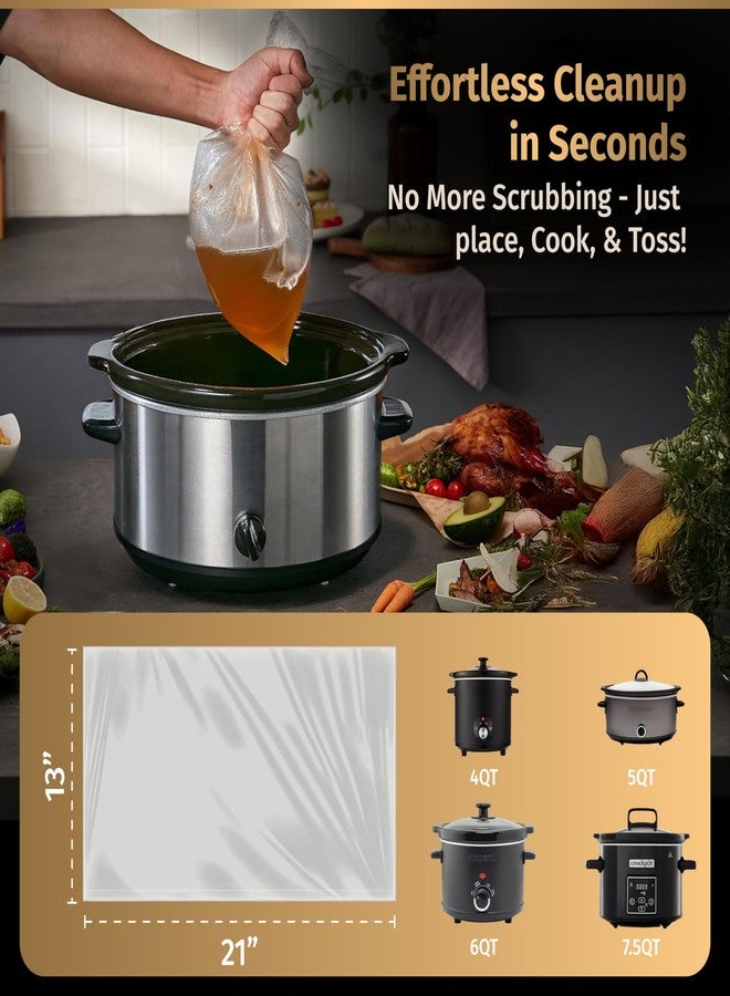 Matiks 30 Pack Slow Cooker Liners - Large 13” x 21” BPA-Free Crock Pot Bags - Fits 3-10 Quart Round & Oval Cookers - Disposable Crock Pot Liners for Effortless Home Cooking & Fast Clean Up, Bonus Recipe Book - Image 3